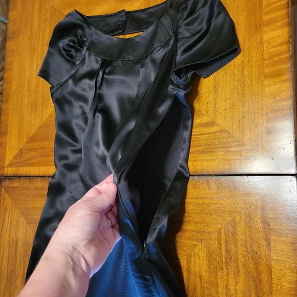 Cache' Black Silk Satin Backless Dress - evening dress - Picture 8 of 15